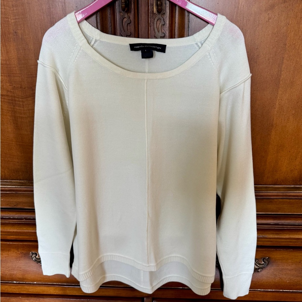 French Connection Cream Long Sleeve Sweater